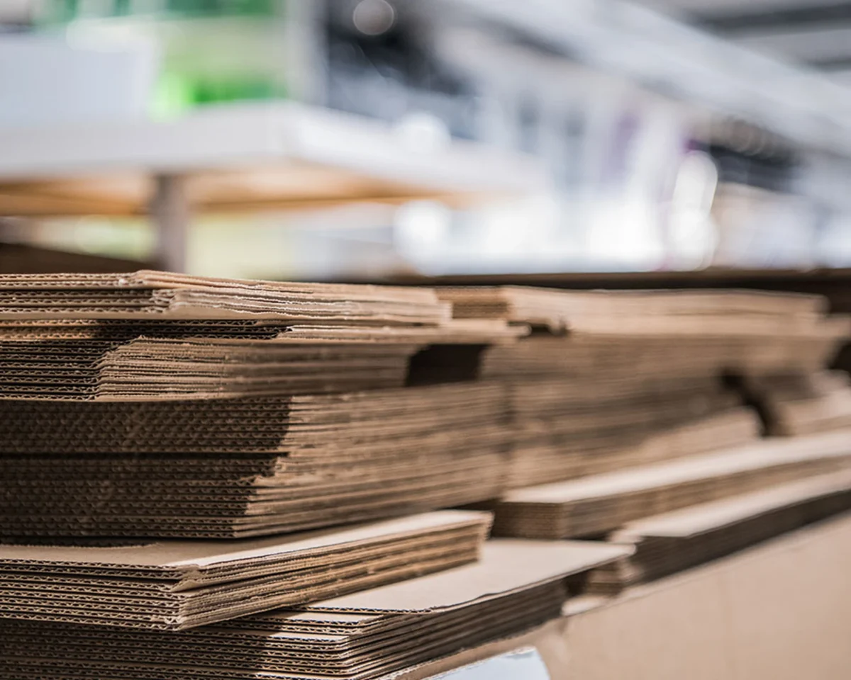 A stack of corrugated materials
