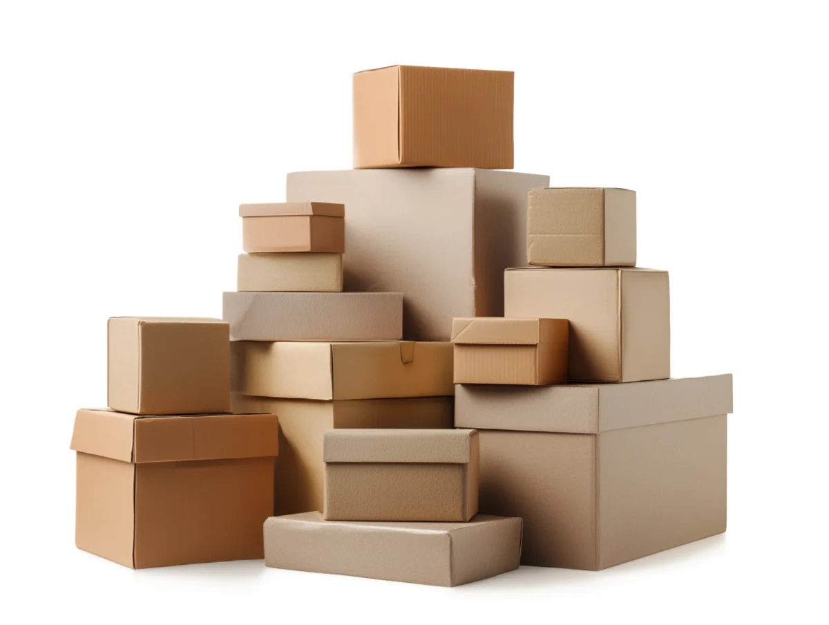 Stacked cardboard boxes