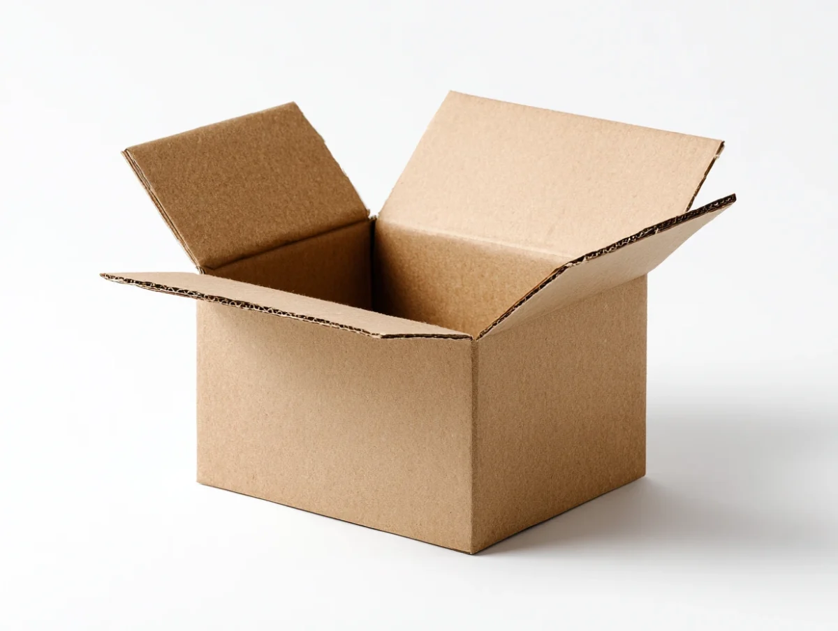 Open corrugated cardboard box