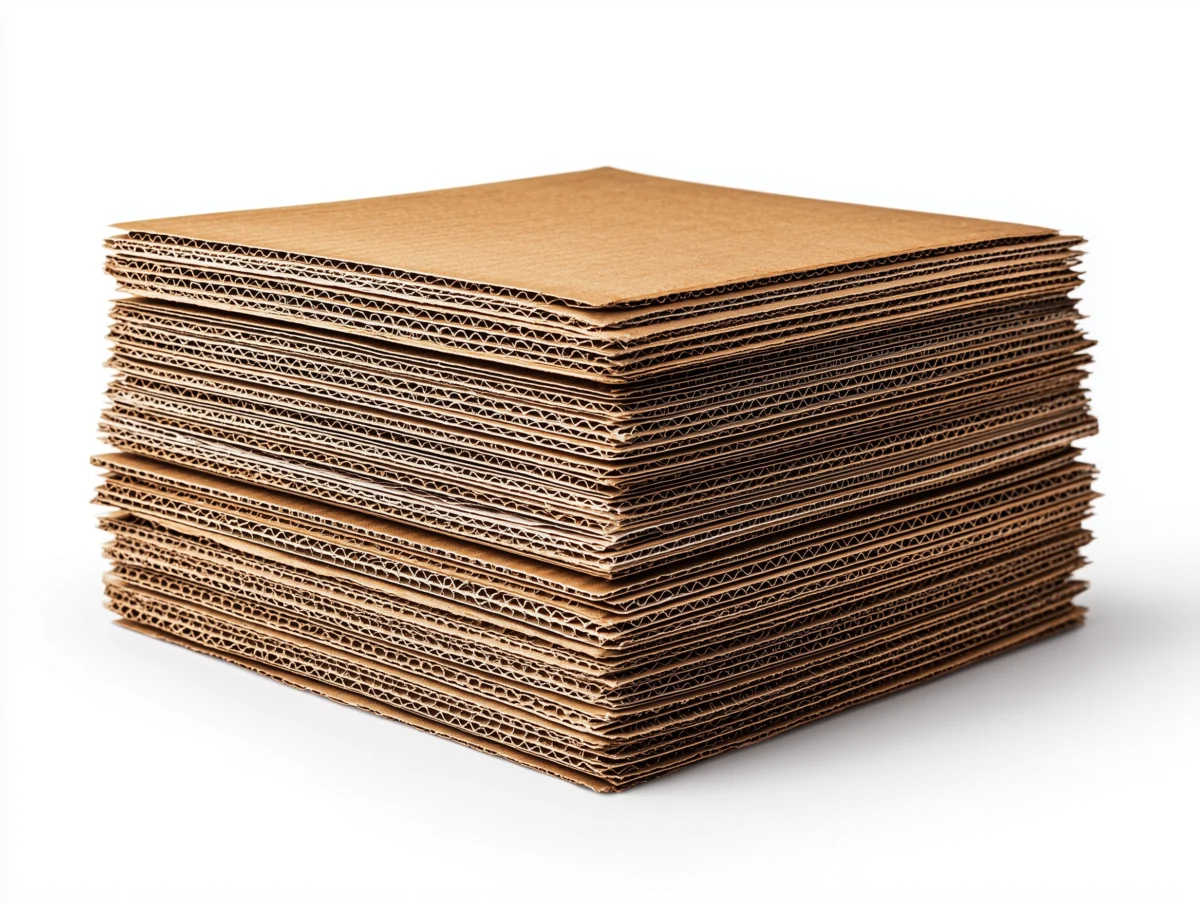 Stack of corrugated cardboard sheets